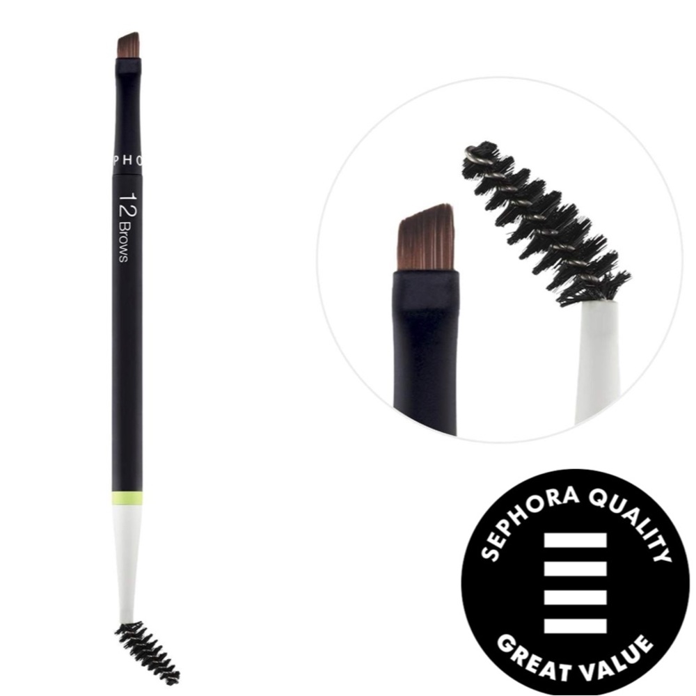 Sephora Dual-Ended Brow Brush with Black and Brown Bristles